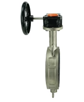 Затвор дисковый поворотный DN.ru 316L-316L-EPDM Ду150 Ру16 межфланцевый, корпус - нержавеющая сталь 316L, диск - нержавеющая сталь 316L, уплотнение - EPDM, с редуктором Pro-Gear X-21-W-200