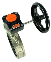 Затвор дисковый поворотный DN.ru 316L-316L-EPDM Ду150 Ру16 межфланцевый, корпус - нержавеющая сталь 316L, диск - нержавеющая сталь 316L, уплотнение - EPDM, с редуктором Pro-Gear X-21-W-200