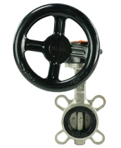 Затвор дисковый поворотный DN.ru 316L-316L-VITON Ду50 Ру16 межфланцевый, корпус - нержавеющая сталь 316L, диск - нержавеющая сталь 316L, уплотнение - VITON, с редуктором Pro-Gear X-21-W-200