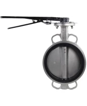 Затвор дисковый поворотный DN.ru WBV3232N-2W-Fb-H Ду200 Ру16 межфланцевый, корпус - нержавеющая сталь 316L, диск - нержавеющая сталь 316L, уплотнение - NBR, с рукояткой, квадрат 17х17, F10