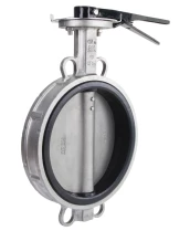 Затвор дисковый поворотный DN.ru WBV3232N-2W-Fb-H Ду250 Ру16 межфланцевый, корпус - нержавеющая сталь 316L, диск - нержавеющая сталь 316L, уплотнение - NBR, с рукояткой, квадрат 22х22, F10
