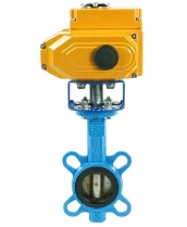 Затвор дисковый поворотный DN.ru WBV1413E-2W-Fb-H Ду40 Ру16, корпус - чугун GGG50, диск - чугун GGG40, уплотнение - EPDM, 9х9, F05, с электроприводом DN.ru QT-N-005EM-O1-380VAC-У1