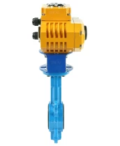Затвор дисковый поворотный DN.ru WBV1413E-2W-Fb-H Ду40 Ру16, корпус - чугун GGG50, диск - чугун GGG40, уплотнение - EPDM, 9х9, F05, с электроприводом DN.ru QT-N-005EM-O1-380VAC-У1