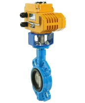 Затвор дисковый поворотный DN.ru WBV1413E-2W-Fb-H Ду80 Ру16, корпус - чугун GGG50, диск - чугун GGG40, уплотнение - EPDM, с электроприводом DN.ru-005 220В