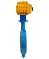 Затвор дисковый поворотный DN.ru WBV1413E-2W-Fb-H Ду200 Ру16, корпус - чугун GGG50, диск - чугун GGG40, уплотнение - EPDM, с электроприводом DN.ru QT-N-030EM-O1-220VAC-У1 220В