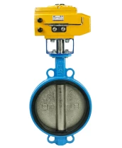 Затвор дисковый поворотный DN.ru WBV1413E-2W-Fb-H Ду200 Ру16, корпус - чугун GGG50, диск - чугун GGG40, уплотнение - EPDM, с электроприводом DN.ru QT-N-030EM-O1-220VAC-У1 220В