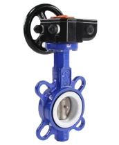 Затвор дисковый поворотный DN.ru WCB-316L-PTFE Ду50 Ру16 межфланцевый, корпус - углеродистая сталь WCB, диск - нержавеющая сталь 316L, уплотнение - PTFE, с редуктором Pro-Gear X-21-W-200