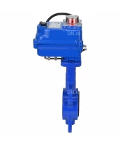 Затвор дисковый поворотный DN.ru WBV1432E-2W-Fb-H Ду50 Ру16, корпус - чугун GGG50, диск - нержавеющая сталь 316L, уплотнение - EPDM, с электроприводом DN.ru QT-N-003EM-O1-220VAC-У1 blue 220В