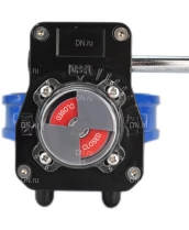 Затвор дисковый поворотный DN.ru WBV1132N-2W-Fb-H Ду40 Ру16 межфланцевый, корпус - чугун GG25, диск - нержавеющая сталь 316L, уплотнение - NBR, с редуктором HGB RQN1-180Z с индикатором положения