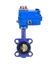Затвор дисковый поворотный DN.ru WBV1132N-2W-Fb-H Ду40 Ру16, корпус - чугун GG25, диск - нержавеющая сталь 316L, уплотнение - NBR, с электроприводом DN.ru QT-N-003EM-O1-220VAC-У1 blue 220В