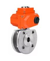 Кран шаровой DN.ru BV3232P-FP-Fb-ISO-H Ду15 Ру16 полнопроходной, межфланцевый, корпус - нержавеющая сталь SS316, уплотнение - PTFE, с электроприводом DN.ru QT-N-003EM-O1-220VAC-У1 HARK