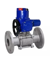 Кран шаровой DN.ru BV3232P(3pc)-FP-F-ISO-H Ду100 Ру16 фланцевый, полнопроходной, трехсоставной, корпус - нержавеющая сталь 316, уплотнение - PTFE, с электроприводом QT-N-015M-O2-220VAC-У1