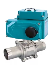 Кран шаровой DN.ru BV3131P(3pc)-FP-W-ISO-H LONG Ду125 Ру16 полнопроходной, под приварку, корпус - нержавеющая сталь SS304, уплотнение - PTFE, с 1/4-оборотным электроприводом QT-N-040EM-O1-380VAC-У1 380В HARK