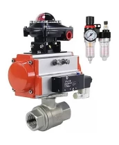 Кран шаровой DN.ru BV3232P(2pc)-FP-T-ISO-H Ду40 Ру63 полнопроходной, внутренняя резьба, нержавеющая сталь 316, уплотнение - PTFE, с пневмоприводом PA-DA-065, пневмораспределителем 4М310-08 220В, БКВ APL-410N EX, БПВ AFC2000