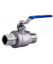 Кран шаровой DN.ru BV3131P(2pc)-FP-T-H НР/НР Ду15 Ру63 нержавеющая сталь AISI 304, полнопроходной, наружная резьба/наружная резьба, уплотнение - PTFE, ручка-рычаг