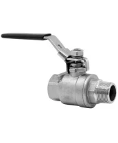 Кран шаровой DN.ru BV3131P(2pc)-FP-T-H ВР/НР Ду15 Ру63 нержавеющая сталь AISI 304, полнопроходной, внутренняя резьба/наружная резьба, уплотнение - PTFE, ручка-рычаг