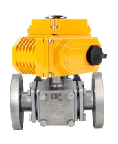 Кран шаровой DN.ru BV3131PPL(4pc)-FP-3WT-F-ISO-H Ду25 Ру16, трехходовой, полнопроходной, сталь 304, уплотнение - PPL, фланцевый с 3/4-оборотным электроприводом E34-N-005EM-O1-220VAC-У1 220В