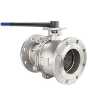 Кран шаровой DN.ru BV3232P(2pc)-FP-F-ISO-H Ду200 Ру16 полнопроходной двухходовой, нержавеющая сталь 316, фланцевое, уплотнение - PTFE, с ISO-фланцем и рукояткой, 27х27, F12/F14