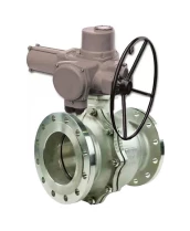 Кран шаровой DN.ru BV3232P(2pc)-FP-F-ISO-R Ду250 Ру16 полнопроходной двухходовой, нержавеющая сталь 316, фланцевый, уплотнение - PTFE, с электроприводом 1-оборотным ГЗ-ОФ-1200/30 220В