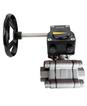Кран шаровой DN.ru BV3232P(3pc)-FP-SW-ISO-H Ду100 Ру63 полнопроходной, корпус - нержавеющая сталь SS316, под приварку, с редуктором HAM RQN3-540Z-T36