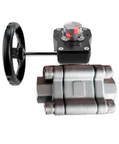 Кран шаровой DN.ru BV3232P(3pc)-FP-SW-ISO-H Ду100 Ру63 полнопроходной, корпус - нержавеющая сталь SS316, под приварку, с редуктором HGB RQN3-680Z с индикатором положения