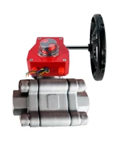 Кран шаровой DN.ru BV3232P(3pc)-FP-SW-ISO-H Ду100 Ру63 полнопроходной, корпус - нержавеющая сталь SS316, под приварку, с редуктором HGBF RQN3-680Z с индикатором положения и датчиком обратной связи