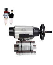 Кран шаровой DN.ru BV3232P(3pc)-FP-SW-ISO-H Ду100 Ру63 полнопроходной, корпус - нержавеющая сталь SS316, под приварку, с пневмоприводом PA-DA-105-1, пневмораспределителем 4М310-08 220В, БПВ AFC2000