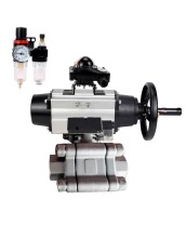 Кран шаровой DN.ru BV3232P(3pc)-FP-SW-ISO-H Ду100 Ру63 полнопроходной, корпус - нержавеющая сталь SS316, под приварку, с пневмоприводом PA-DA-105-1, пневмораспределителем 4М310-08 220В, БКВ APL-210N, БПВ AFC2000