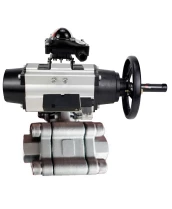 Кран шаровой DN.ru BV3232P(3pc)-FP-SW-ISO-H Ду100 Ру63 полнопроходной, корпус - нержавеющая сталь SS316, под приварку, с пневмоприводом PA-DA-105-1, пневмораспределителем 4М310-08 220В, БКВ APL-210N