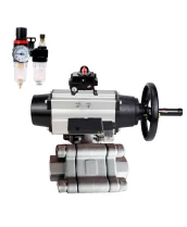 Кран шаровой DN.ru BV3232P(3pc)-FP-SW-ISO-H Ду100 Ру63 полнопроходной, корпус - нержавеющая сталь SS316, под приварку, с пневмоприводом PA-DA-105-1, пневмораспределителем 4М310-08 220В, БКВ APL-410N EX, БПВ AFC2000