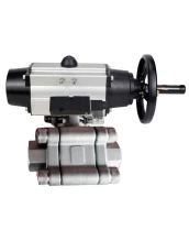 Кран шаровой DN.ru BV3232P(3pc)-FP-SW-ISO-H Ду100 Ру63 полнопроходной, корпус - нержавеющая сталь SS316, под приварку, с пневмоприводом PA-DA-105-1, пневмораспределителем 4М310-08 220В