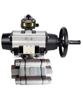 Кран шаровой DN.ru BV3232P(3pc)-FP-SW-ISO-H Ду100 Ру63 полнопроходной, корпус - нержавеющая сталь SS316, под приварку, с пневмоприводом PA-DA-105-1, пневмораспределителем 4V320-08 220В, БКВ APL-510N EX