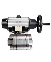 Кран шаровой DN.ru BV3232P(3pc)-FP-SW-ISO-H Ду100 Ру63 полнопроходной, корпус - нержавеющая сталь SS316, под приварку, с пневмоприводом PA-DA-105-1, пневмораспределителем 4V320-08 220В