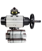 Кран шаровой DN.ru BV3232P(3pc)-FP-SW-ISO-H Ду100 Ру63 полнопроходной, корпус - нержавеющая сталь SS316, под приварку, с пневмоприводом PA-DA-105-1, БКВ APL-410N EX