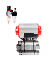Кран шаровой DN.ru BV3232P(3pc)-FP-SW-ISO-H Ду100 Ру63 полнопроходной, корпус - нержавеющая сталь SS316, под приварку, с пневмоприводом PA-DA-105, пневмораспределителем 4М310-08 24В, БПВ AFC2000