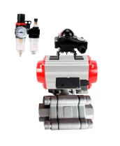 Кран шаровой DN.ru BV3232P(3pc)-FP-SW-ISO-H Ду80 Ру63 полнопроходной, корпус - нержавеющая сталь SS316, под приварку, с пневмоприводом PA-DA-105, пневмораспределителем 4М310-08 24В, БКВ APL-210N, БПВ AFC2000