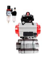 Кран шаровой DN.ru BV3232P(3pc)-FP-SW-ISO-H Ду100 Ру63 полнопроходной, корпус - нержавеющая сталь SS316, под приварку, с пневмоприводом PA-DA-105, пневмораспределителем 4М310-08 24В, БКВ APL-410N EX, БПВ AFC2000