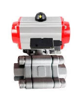 Кран шаровой DN.ru BV3232P(3pc)-FP-SW-ISO-H Ду100 Ру63 полнопроходной, корпус - нержавеющая сталь SS316, под приварку, с пневмоприводом PA-DA-105, пневмораспределителем 4М310-08 220В