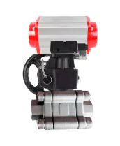 Кран шаровой DN.ru BV3232P(3pc)-FP-SW-ISO-H Ду100 Ру63 полнопроходной, корпус - нержавеющая сталь SS316, под приварку, с пневмоприводом PA-DA-105, пневмораспределителем 4М310-08 220В, ручным дублером MON3-700-T38-ISO