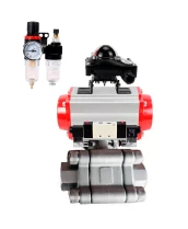 Кран шаровой DN.ru BV3232P(3pc)-FP-SW-ISO-H Ду100 Ру63 полнопроходной, корпус - нержавеющая сталь SS316, под приварку, с пневмоприводом PA-DA-105, пневмораспределителем 4V320-10 220В, БКВ APL-210N, БПВ AFC2000