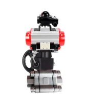 Кран шаровой DN.ru BV3232P(3pc)-FP-SW-ISO-H Ду100 Ру63 полнопроходной, корпус - нержавеющая сталь SS316, под приварку, с пневмоприводом PA-DA-105, пневмораспределителем 4V320-10 220В, БКВ APL-210N, ручным дублером MON3-700-T38-ISO