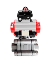 Кран шаровой DN.ru BV3232P(3pc)-FP-SW-ISO-H Ду100 Ру63 полнопроходной, корпус - нержавеющая сталь SS316, под приварку, с пневмоприводом PA-SA-160, пневмораспределителем 4V320-08 220В, БКВ APL-410N EX