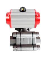 Кран шаровой DN.ru BV3232P(3pc)-FP-SW-ISO-H Ду40 Ру63 полнопроходной, корпус - нержавеющая сталь SS316, под приварку, с пневмоприводом PA-DA-065 двойного действия