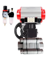Кран шаровой DN.ru BV3232P(3pc)-FP-SW-ISO-H Ду100 Ру63 полнопроходной, корпус - нержавеющая сталь SS316, под приварку, с пневмоприводом PA-DA-105, пневмораспределителем 4V320-08 220В, ручным дублером MON3-700-T38-ISO, БПВ AFC2000
