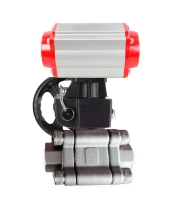 Кран шаровой DN.ru BV3232P(3pc)-FP-SW-ISO-H Ду100 Ру63 полнопроходной, корпус - нержавеющая сталь SS316, под приварку, с пневмоприводом PA-DA-105, ручным дублером MON3-700-T38-ISO