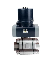 Кран шаровой DN.ru BV3232P(3pc)-FP-SW-ISO-H Ду100 Ру63 полнопроходной, корпус - нержавеющая сталь SS316, под приварку, с 1/4-оборотным электроприводом QTSA-N-020EM-O0-220VAC с пружинным возвратом