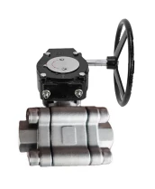 Кран шаровой DN.ru BV3232P(3pc)-FP-SW-ISO-H Ду80 Ру63 полнопроходной, корпус - нержавеющая сталь SS316, под приварку, с редуктором RDN RQN4-500Z-T30