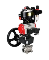Кран шаровой DN.ru BV3232P(3pc)-FP-W-ISO-H WDVF Ду25 Ру63 полнопроходной, трехсоставной, нерж. сталь 316, PTFE, под приварку, с пн.приводом PA-DA-052, пн.распределителем 4М310-08 220В, БКВ APL-510N EX, руч. дублером MON1-250-T26-ISO, БПВ AFC2000