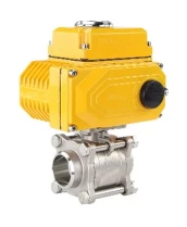 Кран шаровой DN.ru BV3232P(3pc)-FP-W-ISO-H WDVF Ду15 Ру63 полнопроходной, трехсоставной, корпус - нержавеющая сталь 316, уплотнение - PTFE, под приварку, с 1/4-оборотным электроприводом DN.ru QT-N-003EM-O1-24VDC-У1