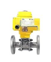Кран шаровой DN.ru BV3131P(3pc)-FP-F-ISO-H Ду25 Ру40 трехсоставной из нержавеющей стали SS304, фланцевый, уплотнение - PTFE, полнопроходной, с электроприводом четвертьоборотным DN.ru QT-N-005EM-B1-220VAC-У1-DAR gander